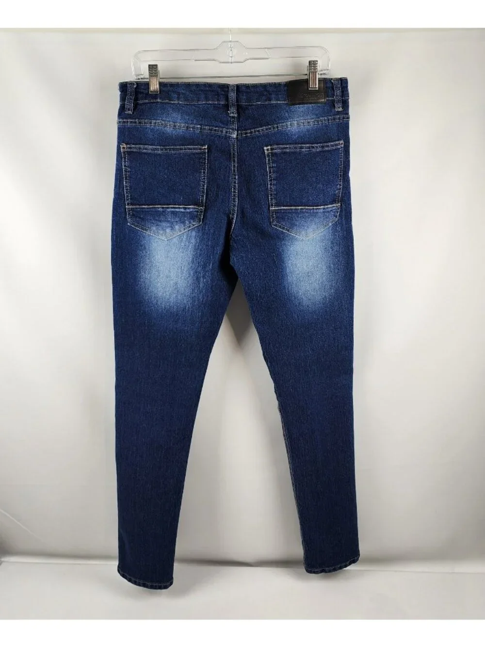 Southpole Jeans Mens 34x32 Blue Stacked Skinny Leg Distressed Denim